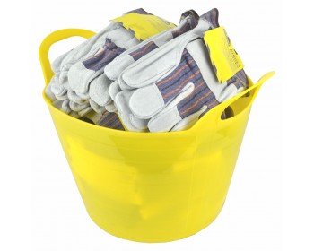Bucket of Heavy-Duty Rigger Gloves